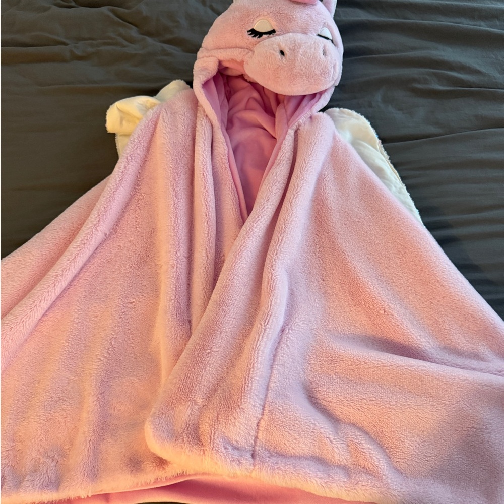 Pink Unicorn Hooded Kids Cape